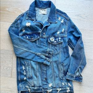Free people - we the free- Destroyed Long & Lean Trucker Jacket